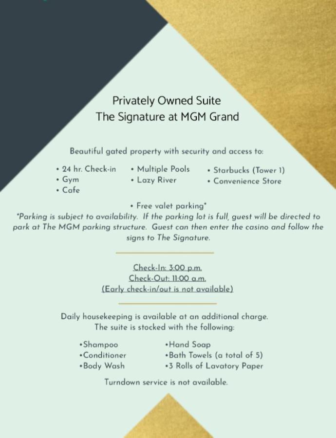 Private - No Fee - The Signature At Mgm Grand Tower B Aparthotel