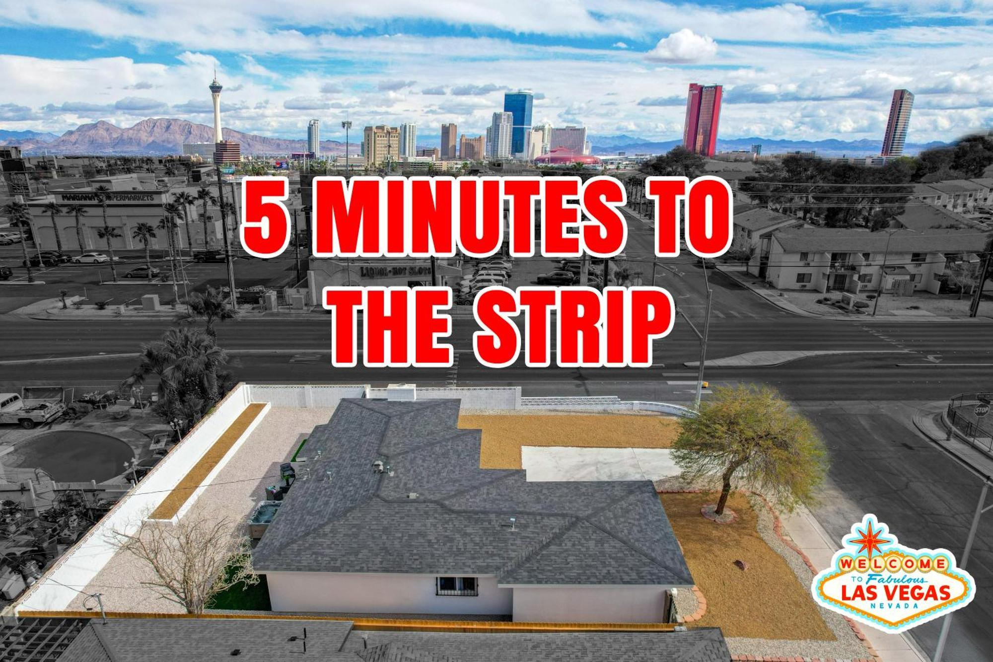 5 Min To The Strip Hot Tub Sleeps 7 Game & Casa de férias